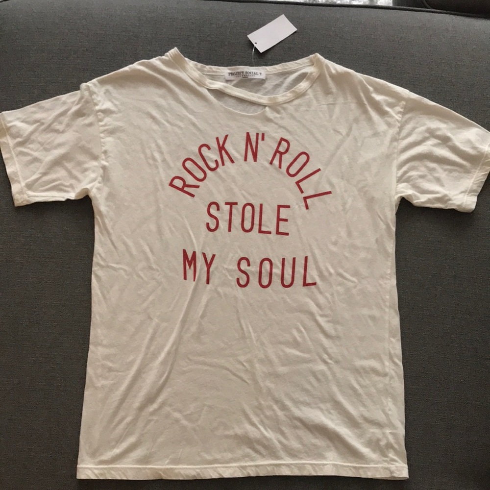 NWT distressed graphic t-shirt by project social